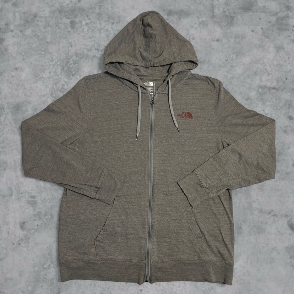 The North Face Gray Womens Zip-Up Hoodie Size XXL Never Stop Exploring Logo